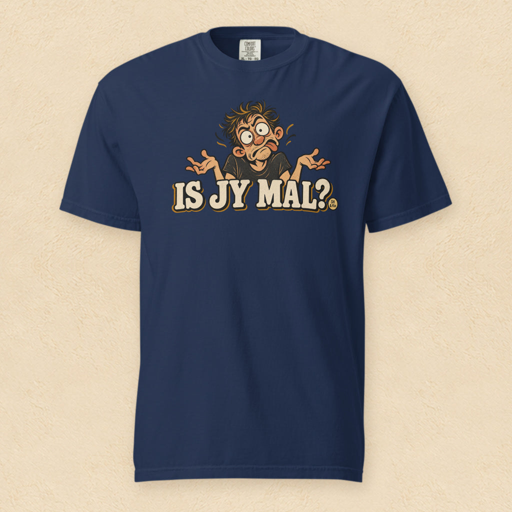 Is jy mal? — True Navy shirt on cream wall